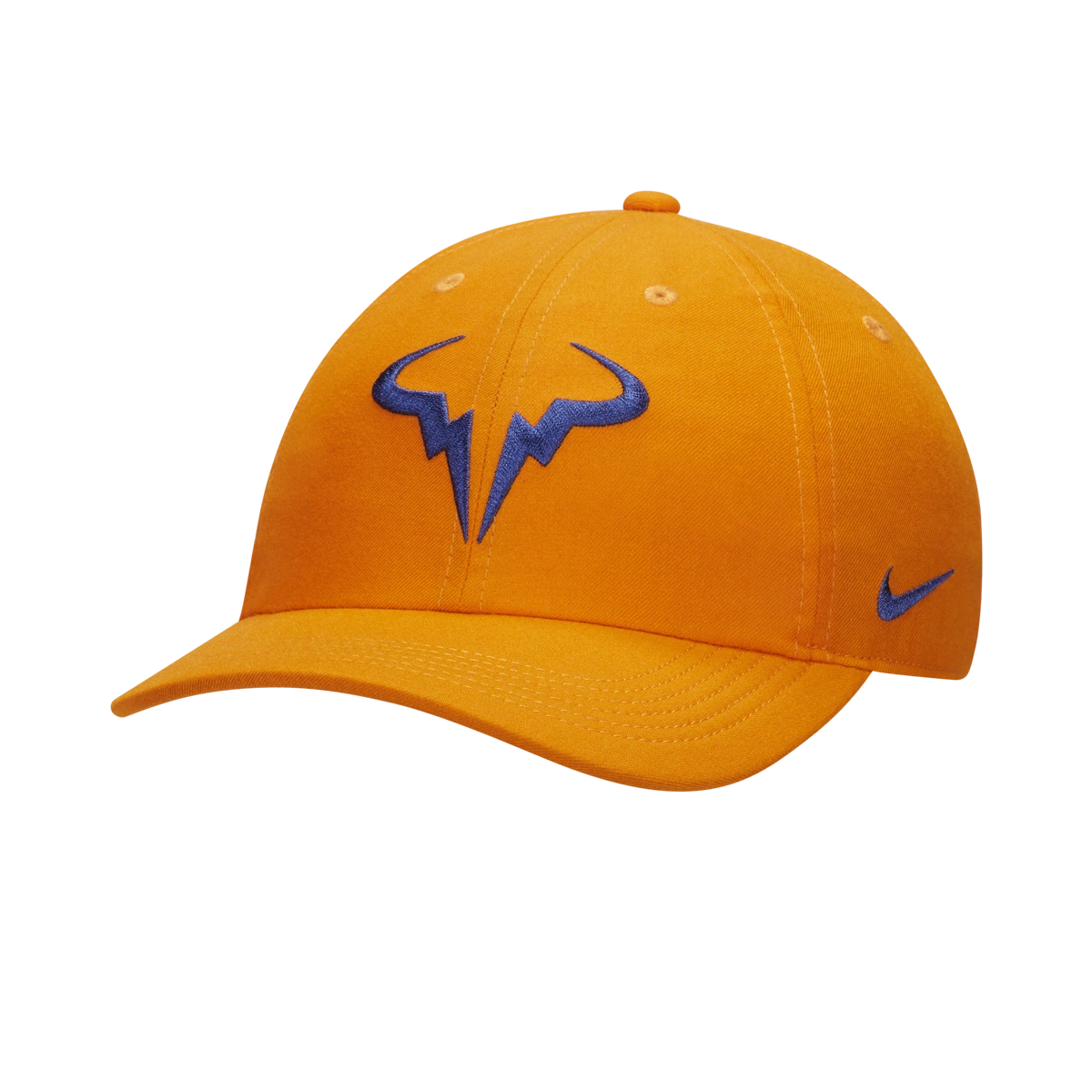 Nike AeroBill Rafa Heritage86 hat in Magma Orange w/Deep Royal Blue [850666-834] from the Spring 2022 tennis collection
